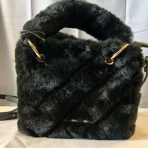 Aldo Black Faux Fur Handbag